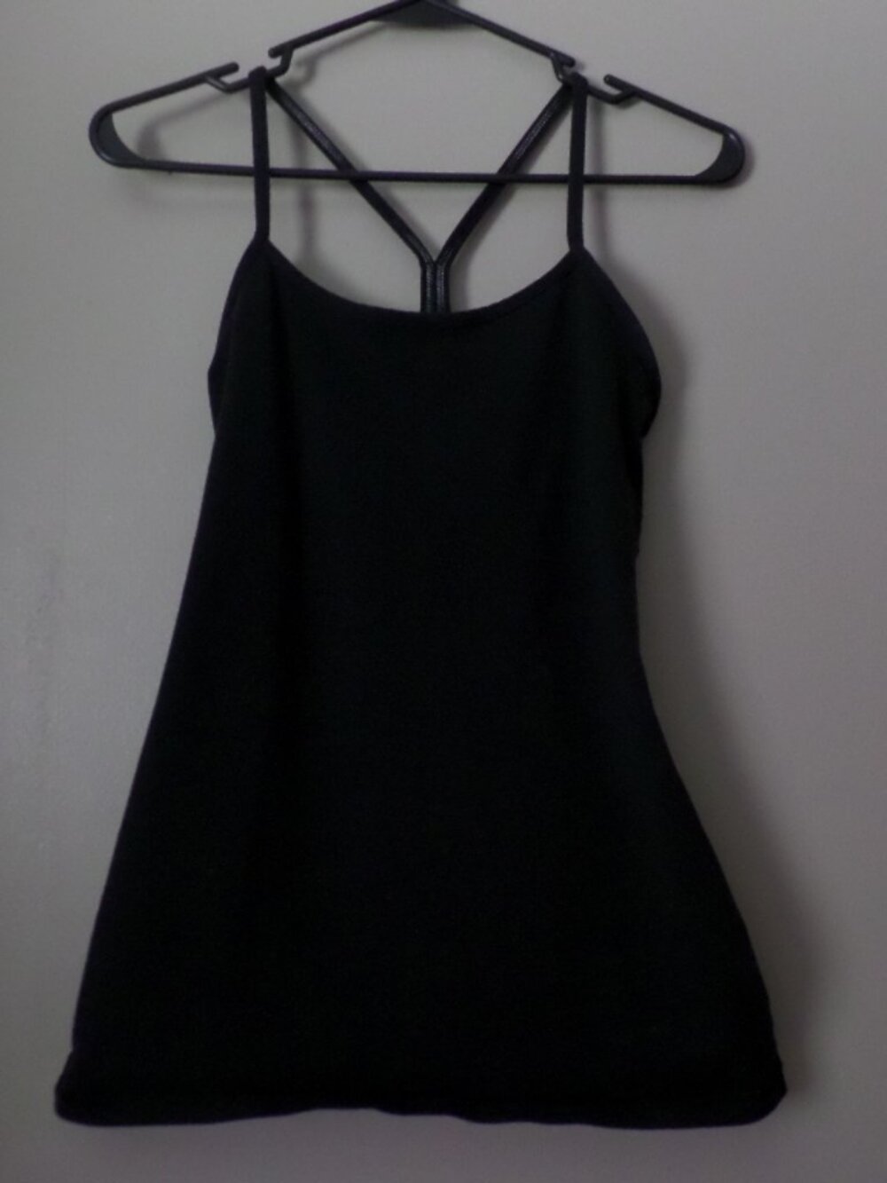 Lululemon Power Y Racerback Strap Design Unsized Black Tank Bust: 30"